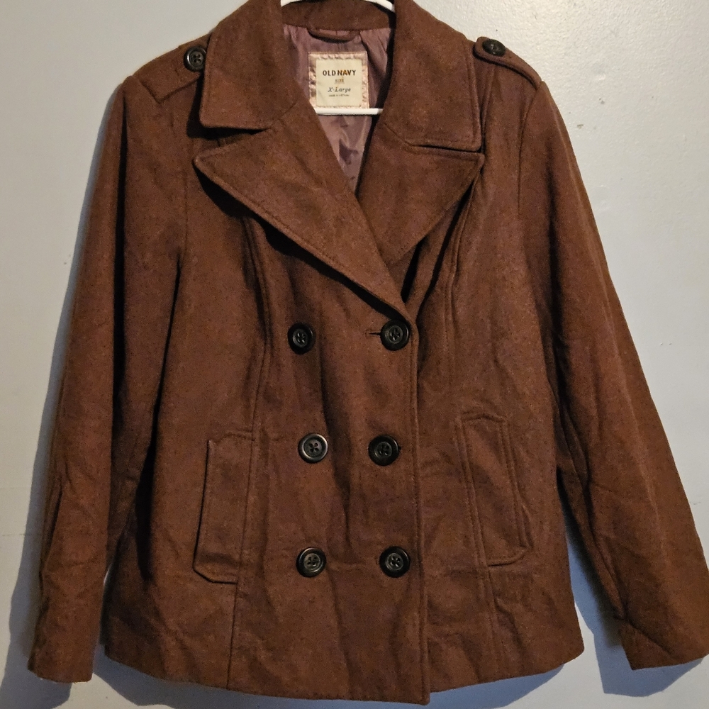 Brown Old Navy Pea Coat Sz XL Great Condition!!!!
